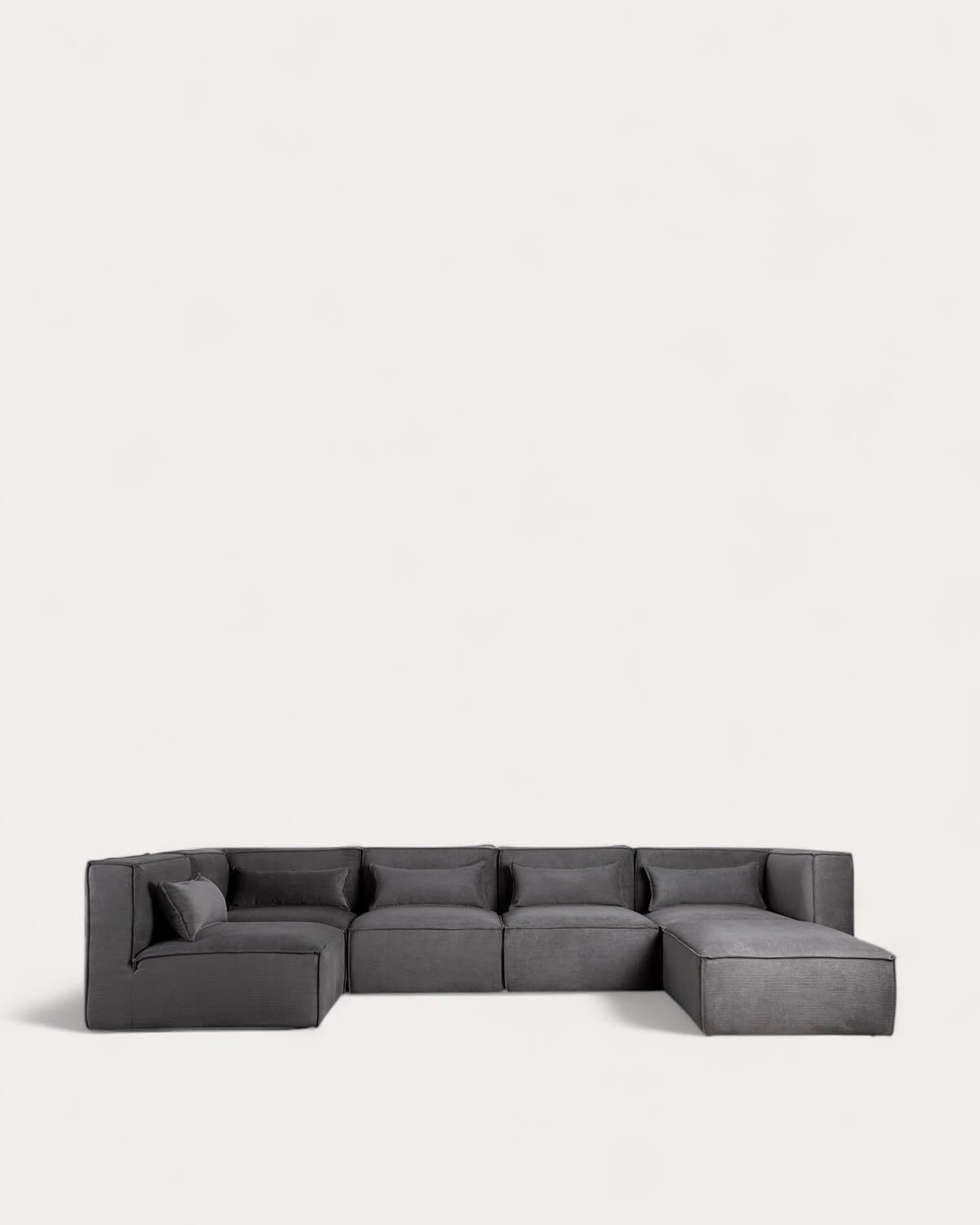 Modulares Sofa 5-teilig und Pouf aus Kord Kilhe, Galeriebild 1