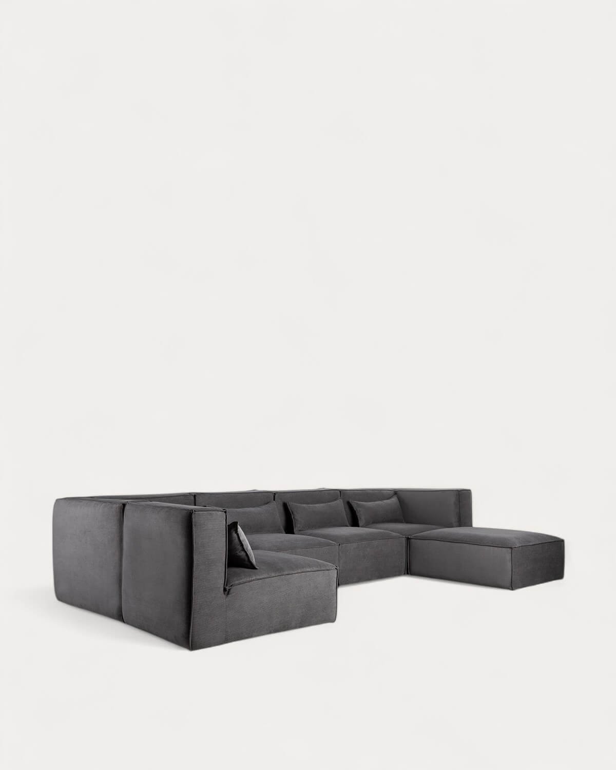 Modulares Sofa 5-teilig und Pouf aus Kord Kilhe, Galeriebild 2