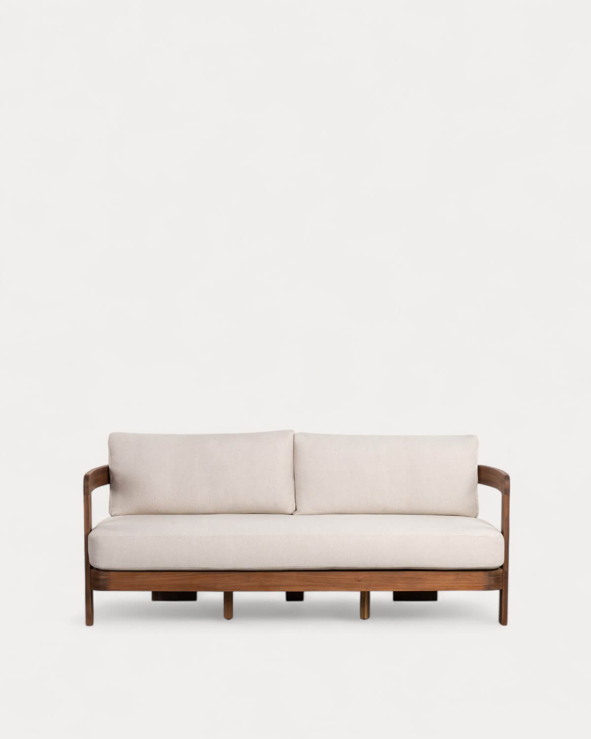3-Sitzer-Gartensofa aus Akazienholz und Moad-Stoff, Galeriebild 1