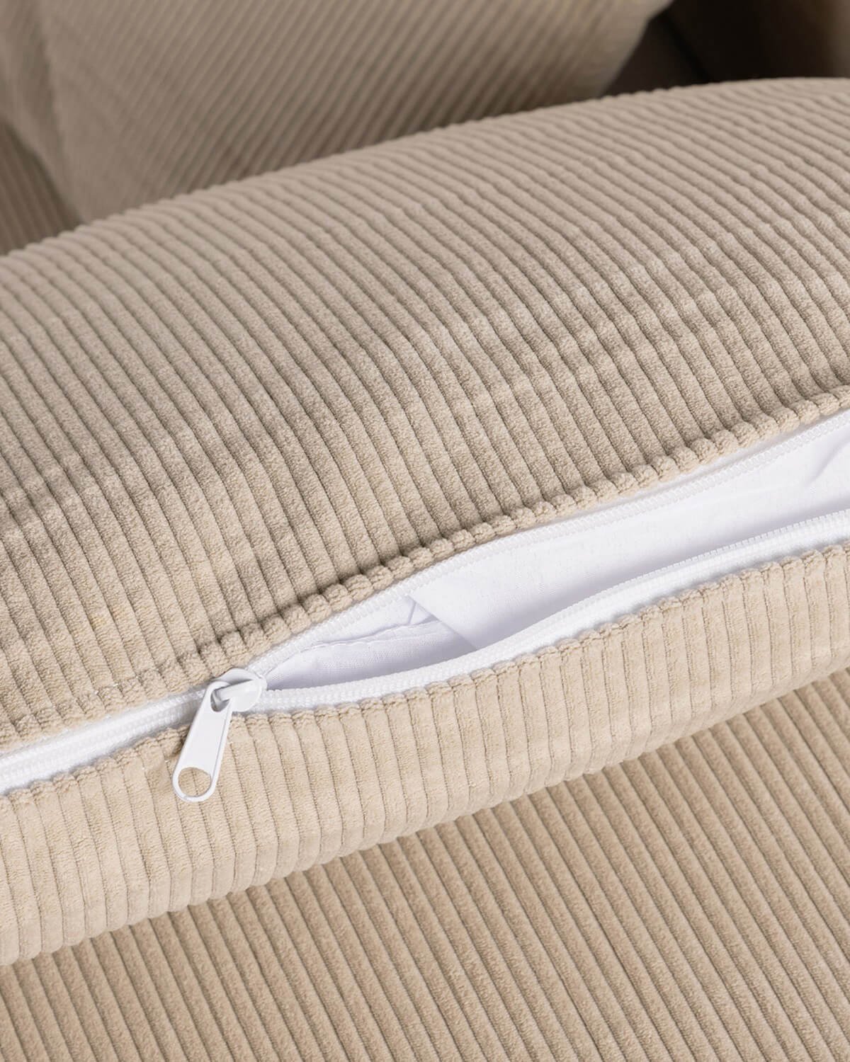 3 Stück Ecksofa mit 2 Sesseln und Cord-Pouf vakuumverpackt Grecia, Galeriebild 10