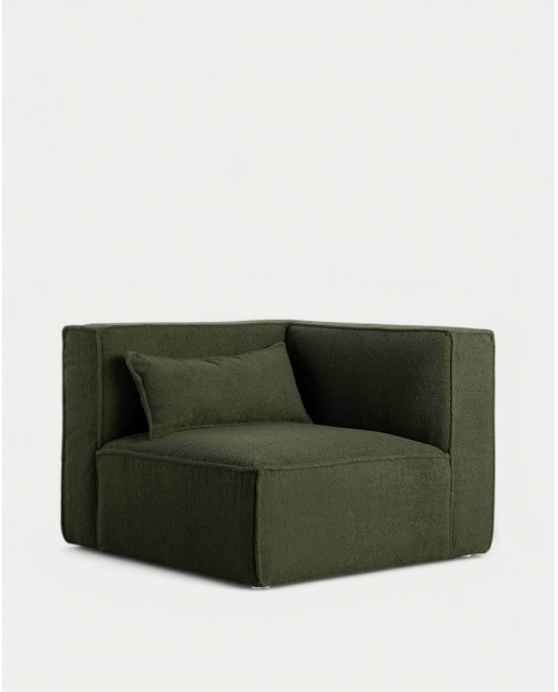Modulares Sofa 3-teilig mit 2 Sesseln und Pouf aus Bouclé-Stoff Kilhe - Bouclé -Grün Nori