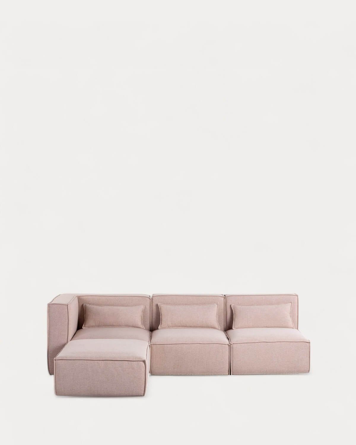 3 Stück Modular Sofa mit 2 Sesseln und Stoff Puff Kilhe