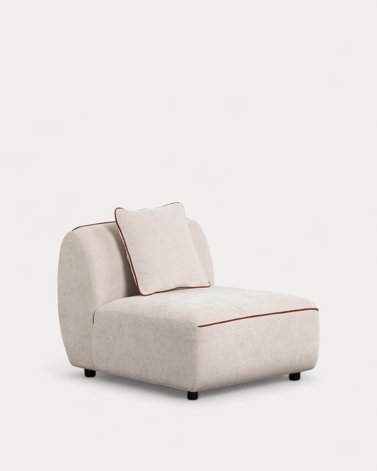 3-teilige Modulare Sofa Ilham mit 2 Ecksitzen und Rundem Stoffhocker, Galeriebild 4