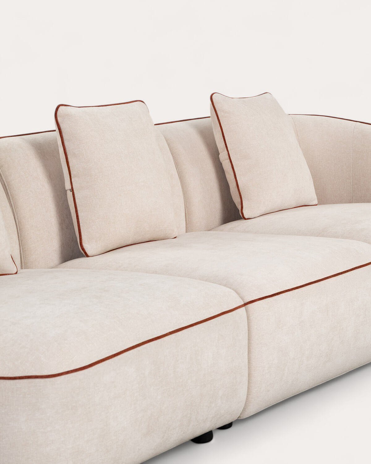 3-teilige Modulare Sofa Ilham mit 2 Ecksitzen und Rundem Stoffhocker, Galeriebild 7