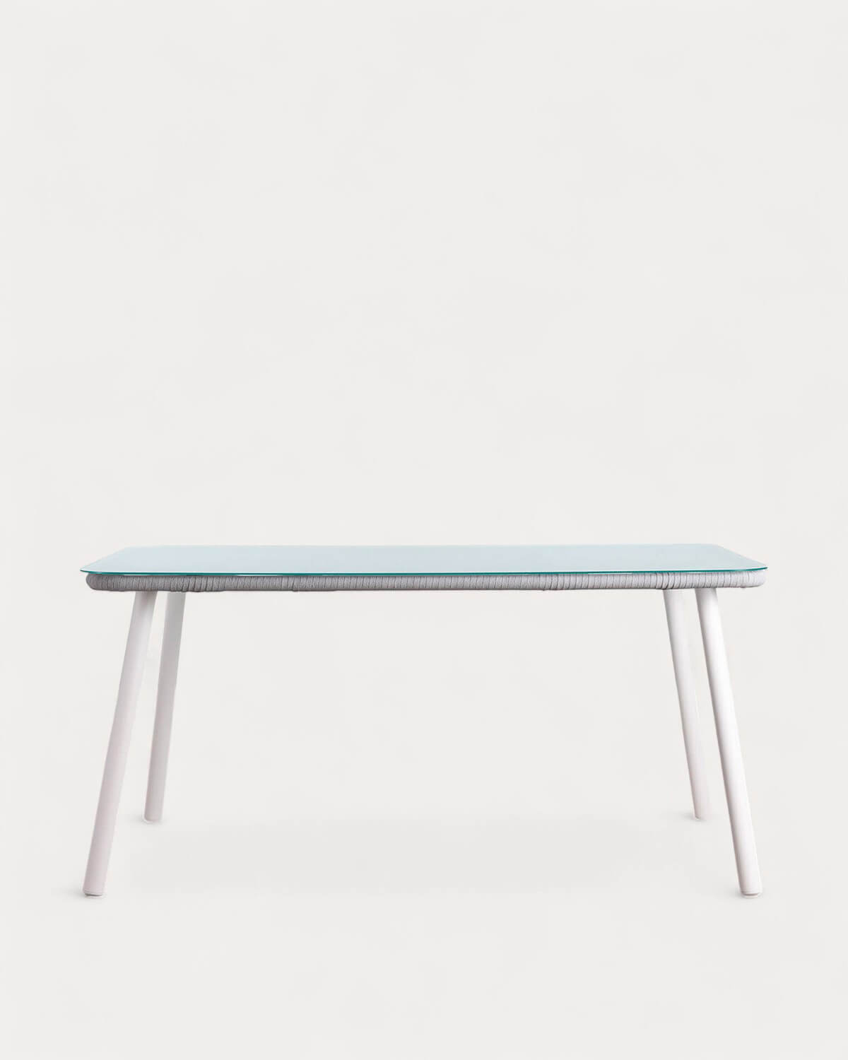 Rechteckiger Esstisch aus Aluminium und Glas (160x90 cm) Drian, Galeriebild 5