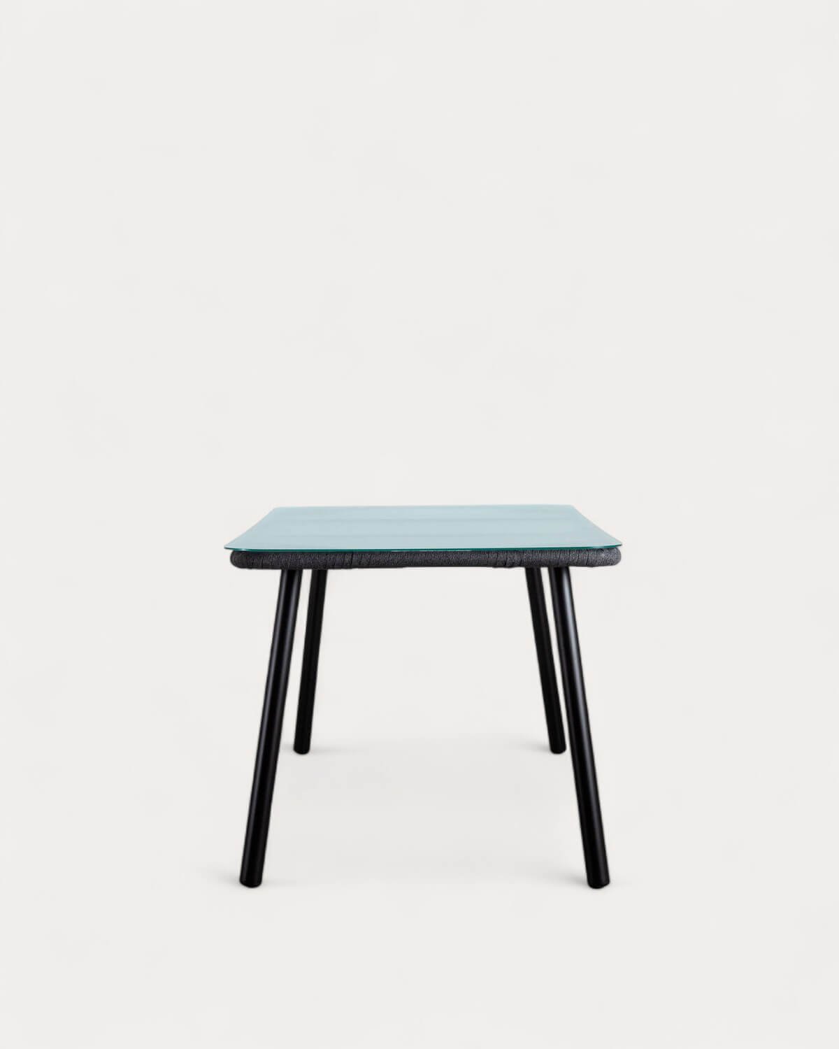 Rechteckiger Esstisch aus Aluminium und Glas (160x90 cm) Drian, Galeriebild 3