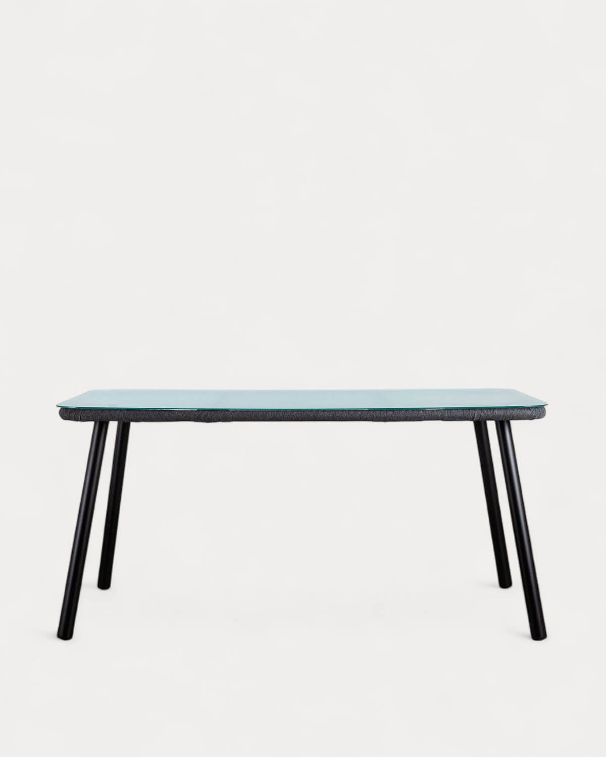 Rechteckiger Esstisch aus Aluminium und Glas (160x90 cm) Drian, Galeriebild 4