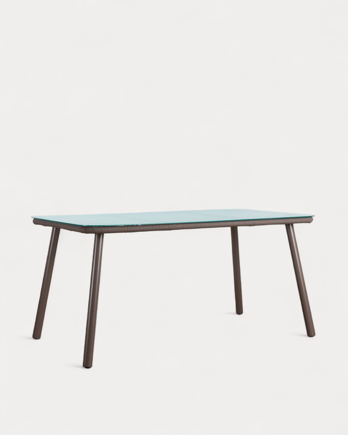 Rechteckiger Esstisch aus Aluminium und Glas (160x90 cm) Drian, Galeriebild 1