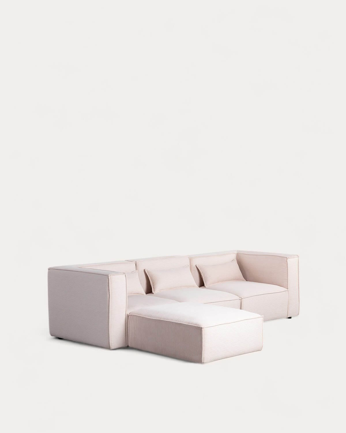 Modulares 3-Teiliges Sofa mit 2 Eckteilen und Sessel mit dickem Cord-Puff Kilhe, Galeriebild 1