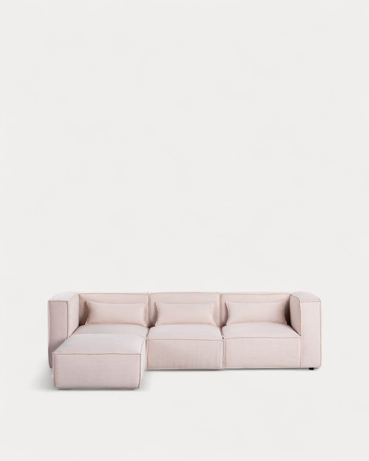 Modulares 3-Teiliges Sofa mit 2 Eckteilen und Sessel mit dickem Cord-Puff Kilhe