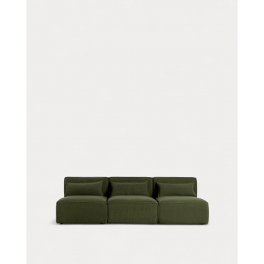 Modulares Sofa 3-Teilig aus Bouclé Stoff Kilhe Bouclé -Grün Nori - The Masie