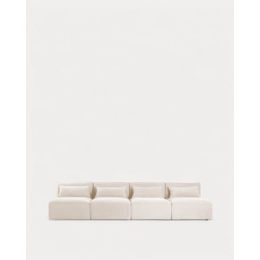 Modulares Sofa 4-Teilig aus Bouclé Stoff Kilhe Bouclé -Weiß Alabaster - The Masie