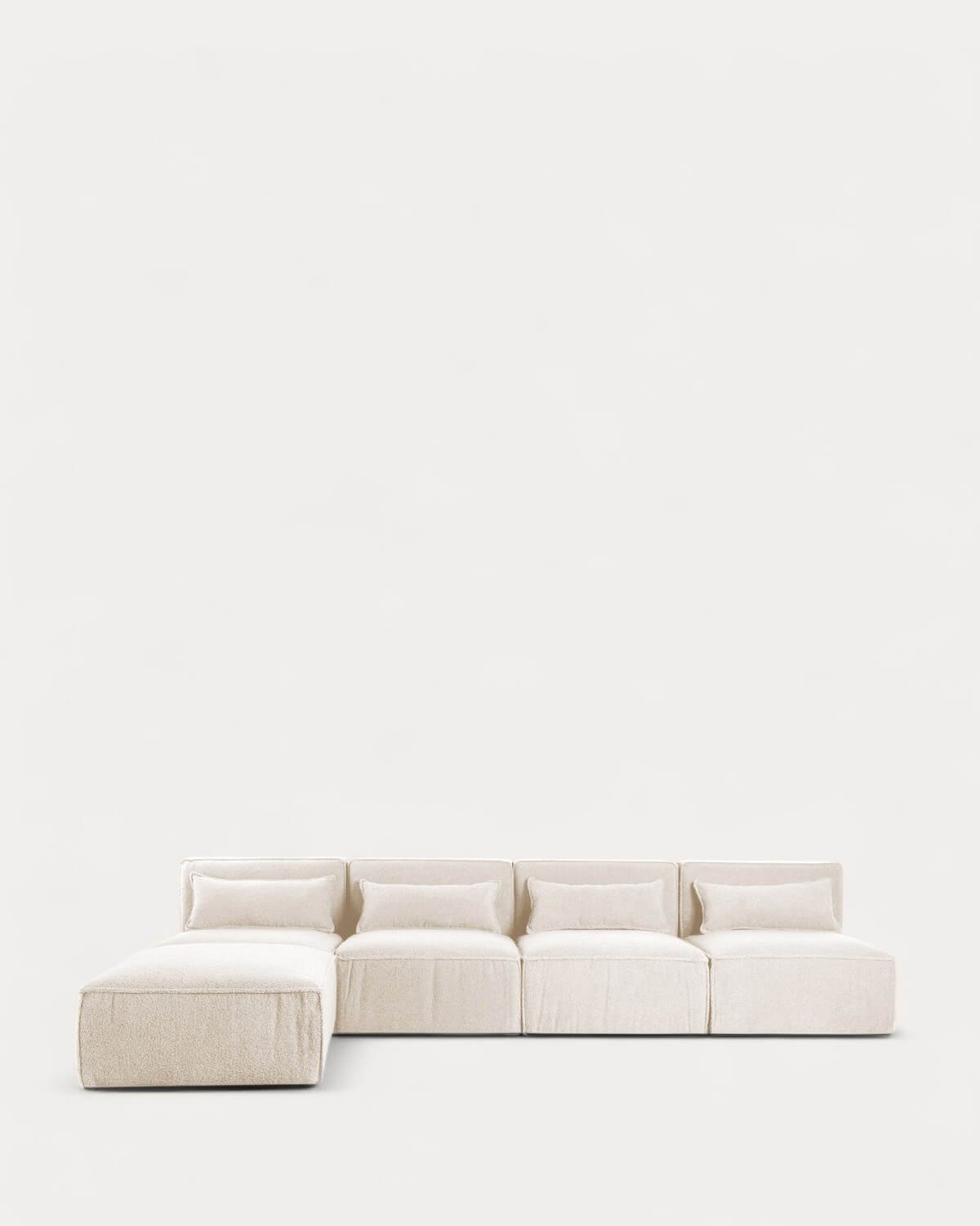 Modulares Sofa 4-Teilig mit Pouf aus Bouclé Stoff Kilhe , Galeriebild 1