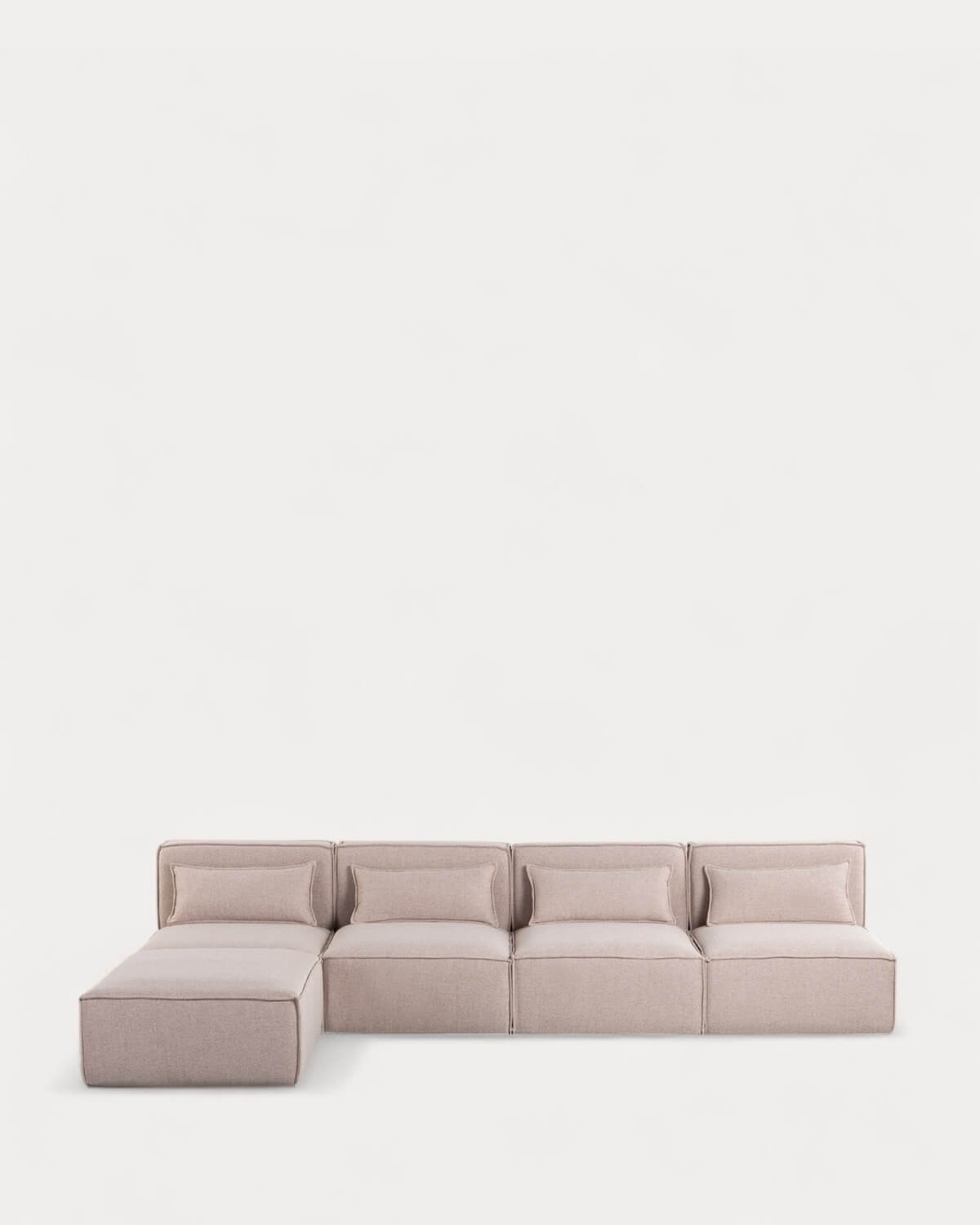 Kilhe Modulares 4-teiliges Sofa und Pouf aus Stoff