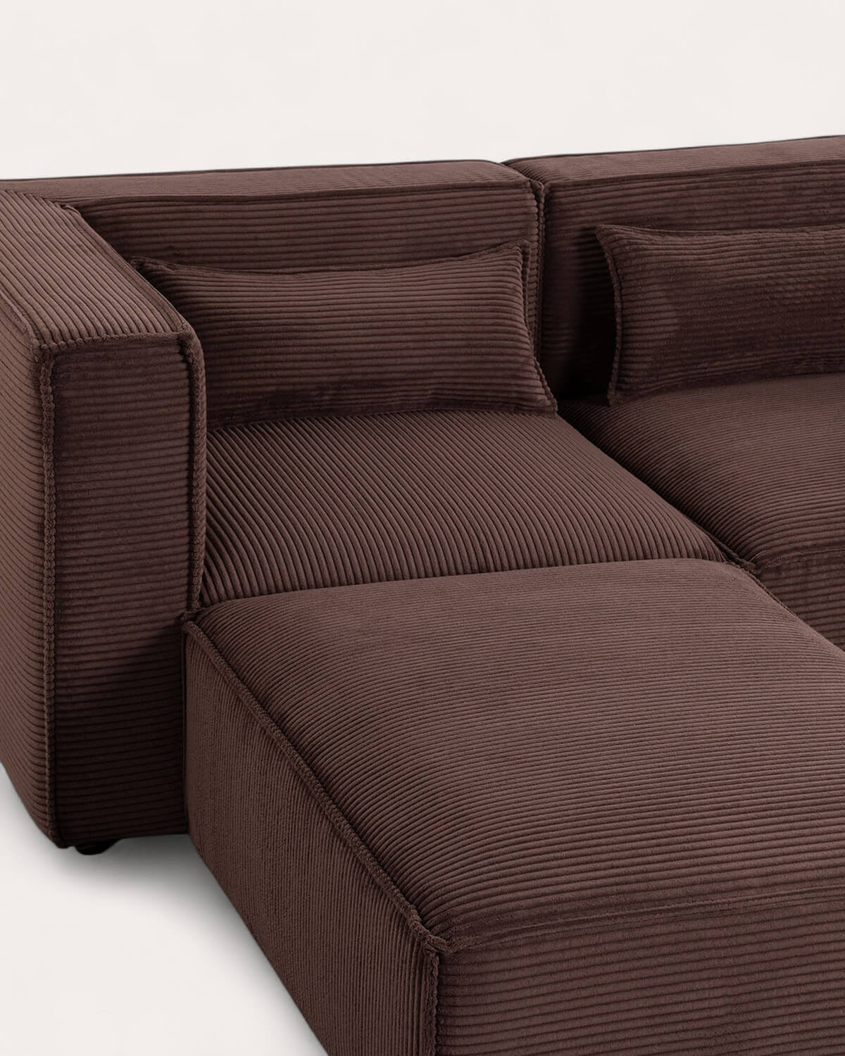 4-Tlg. Modulares Sofa mit 3 Sesseln und Dickem Kord-Puffsessel , Galeriebild 5