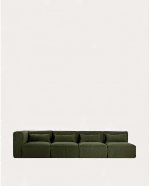 Modulares Sofa 4-Teilig mit 3 Sesseln aus Bouclé Stoff Kilhe
