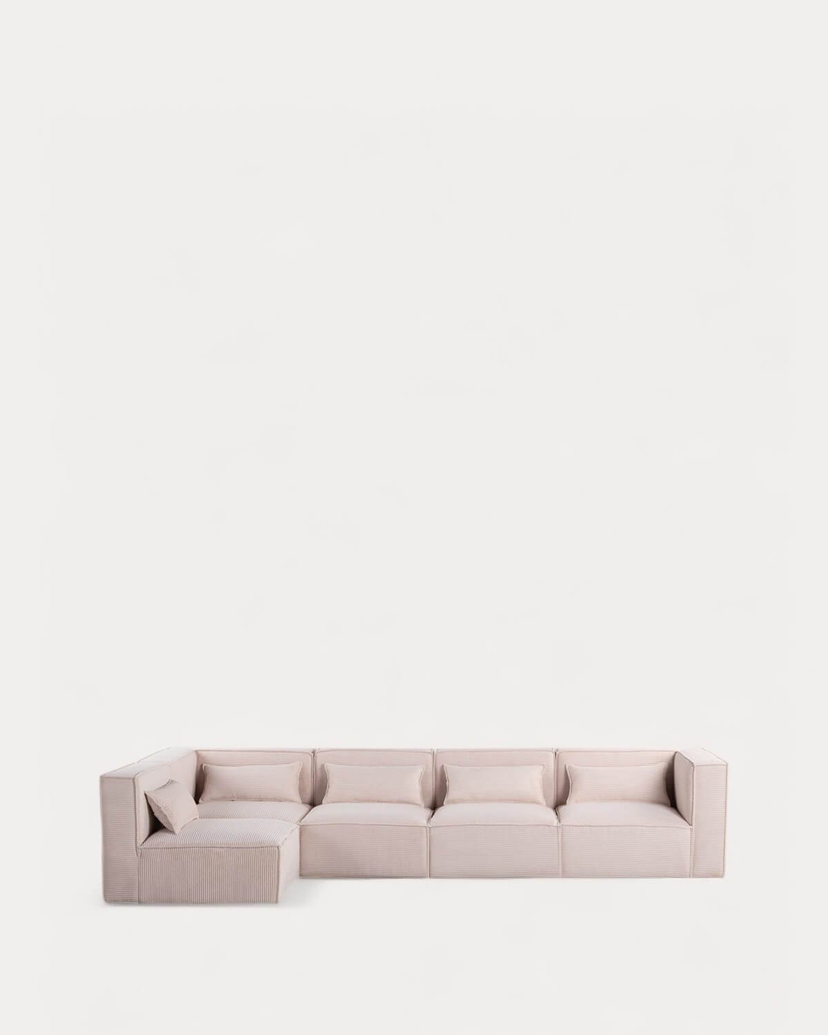 5-teiliges modulares Sofa Kilhe mit 2 dicken Cord-Eckstühlen