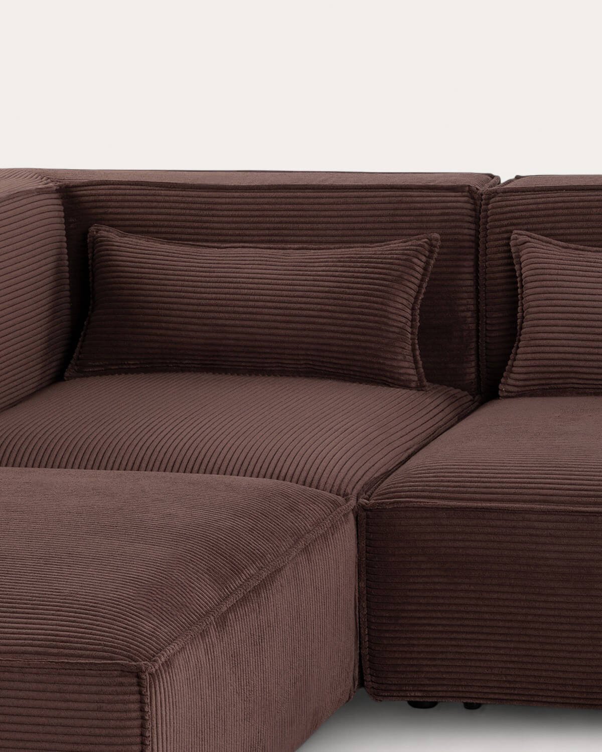 5-teiliges modulares Sofa Kilhe mit 2 dicken Cord-Eckstühlen, Galeriebild 6