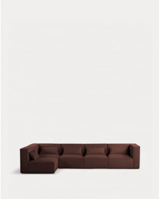 5-teiliges modulares Sofa Kilhe mit 2 dicken Cord-Eckstühlen