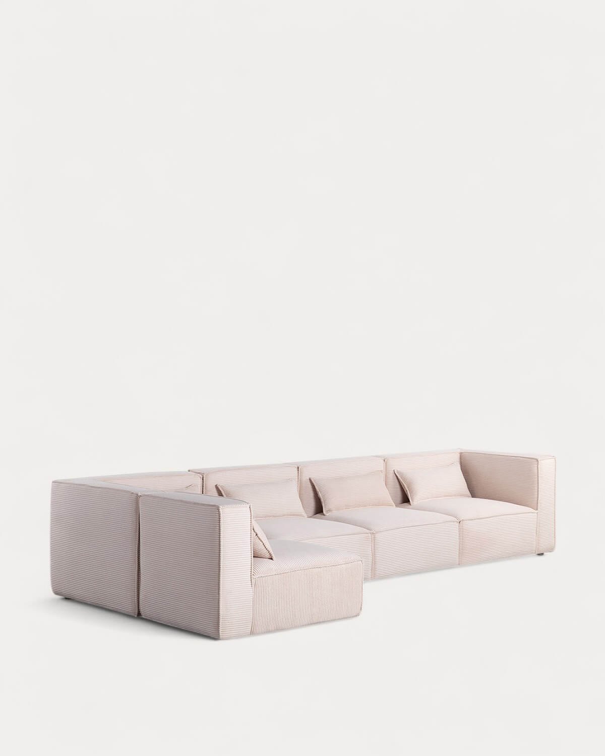 5-teiliges modulares Sofa Kilhe mit 2 dicken Cord-Eckstühlen, Galeriebild 1