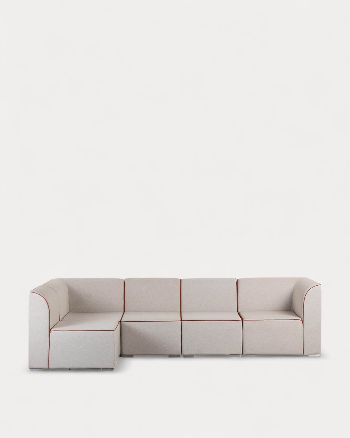 Modulares Gartensofa, 5-teilig, mit 2 Ecken und 3 Lagos-Stoffsesseln, Galeriebild 1