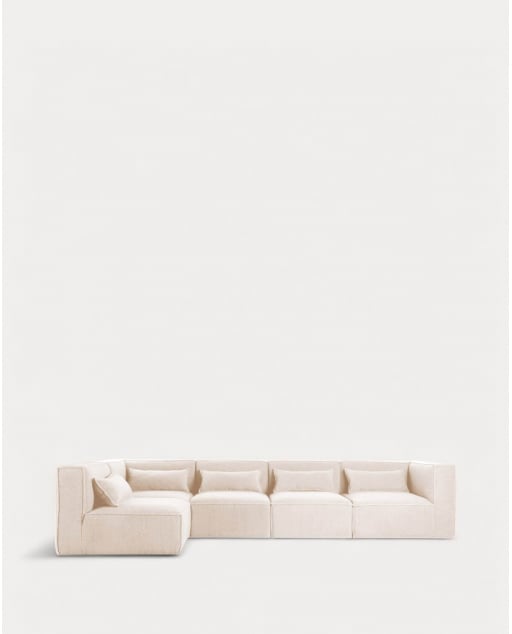 Modulares Sofa 5-Teilig mit 2 Ecksesseln aus Bouclé Stoff Kilhe