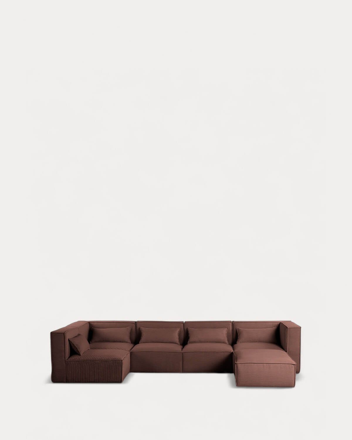 5-Teiliges Modulares Sofa mit Dickem Cord-Puff
