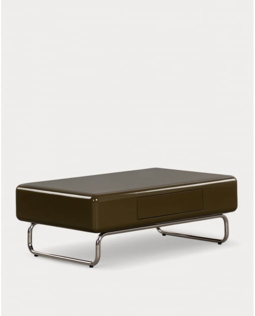 Rechteckiger Couchtisch aus Holz und Metall (110x70 cm) in Candela-Colours