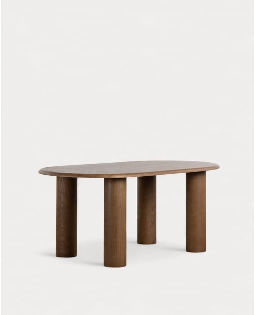 Ovaler Esstisch aus Holz (180x100 cm) Alhie - Dunkles Holz