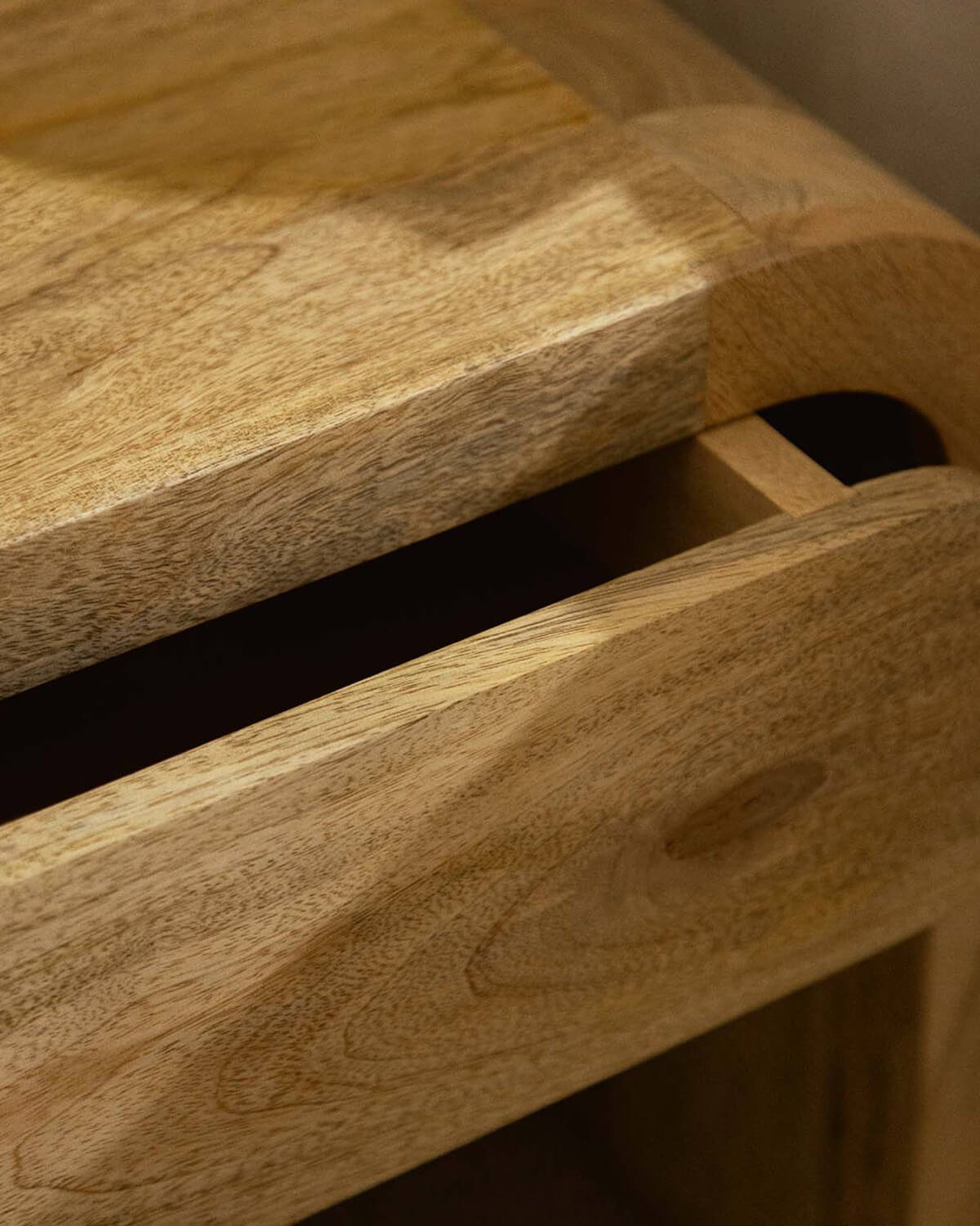 Pack 2 Nachttische mit Schublade aus Mangoholz (47X35 cm) Vanile, Galeriebild 3