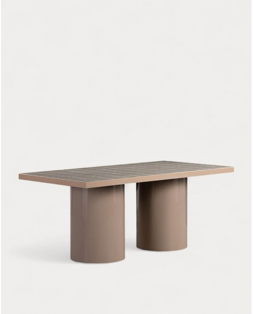 Rechteckiger Esstisch aus Metall und Keramik (183x95 cm) Zafiro