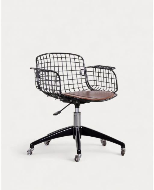 Vintage Schreibtischstuhl aus Metall mit Niedriger Rückenlehne Aras