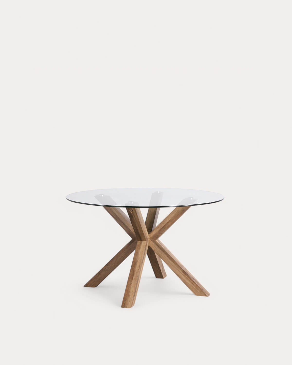 Esstisch rund Ø120 cm aus Holz und Glas Vuoto