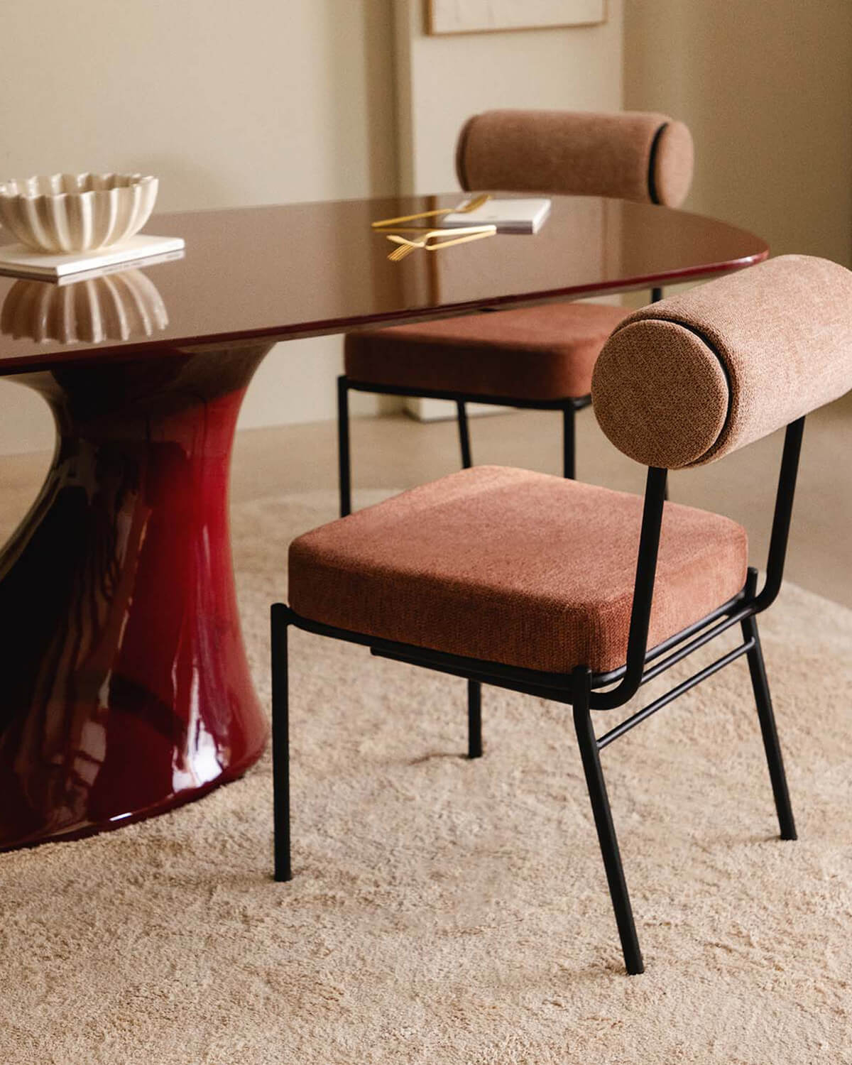 Pack 4 Esszimmerstühle aus Stoff und Metall Elin, Galeriebild 2