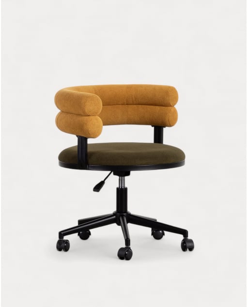 Verstellbarer Schreibtischstuhl aus Metall und Stoff Aixa