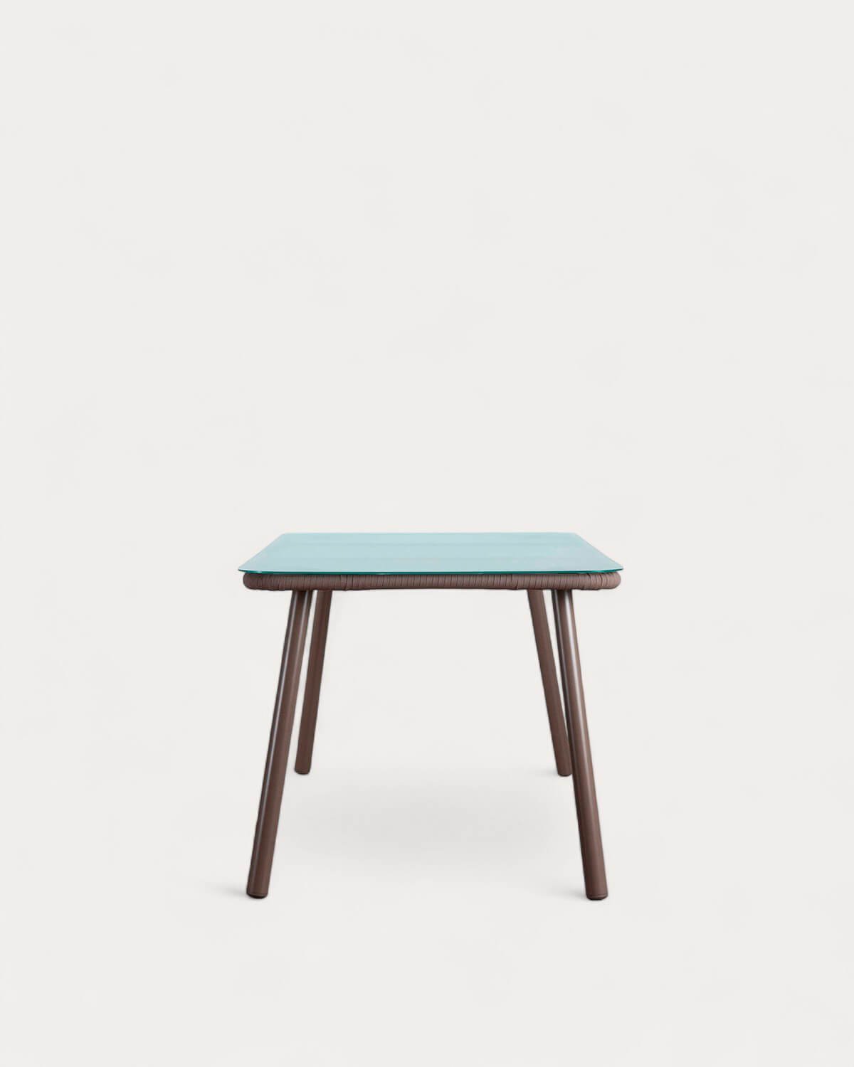 Rechteckiger Outdoor Tisch aus Aluminium und Glas (160x90 cm) Drian, Galeriebild 4