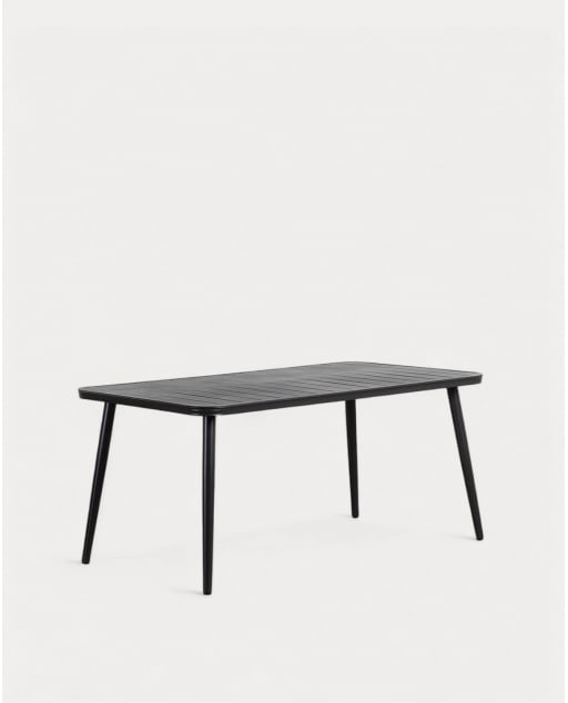 Rechteckiger Aluminium-Gartentisch (160x90 cm) Cancun - Noir Obsidian