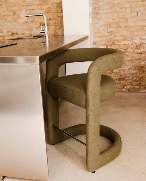 Hoher Hocker aus Stoff (67 cm) Winsi