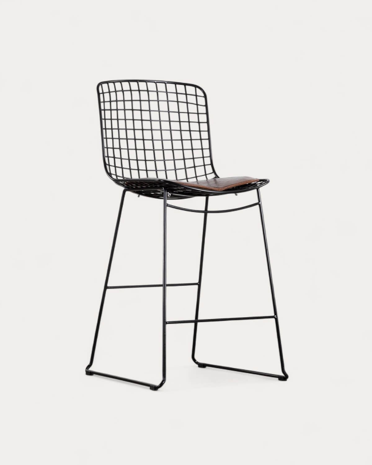 Hoher Metallhocker (65 cm) mit hoher Rückenlehne, Galeriebild 1