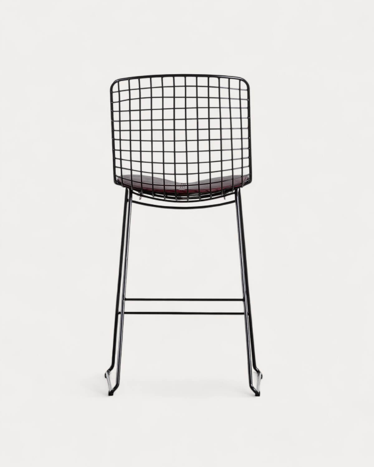 Hoher Metallhocker (65 cm) mit hoher Rückenlehne, Galeriebild 3