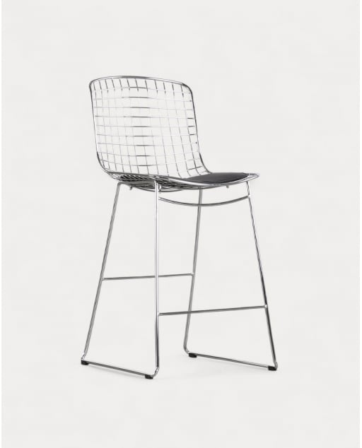 2 Stück hohe Metallhocker (66 cm) mit hoher Rückenlehne Aras