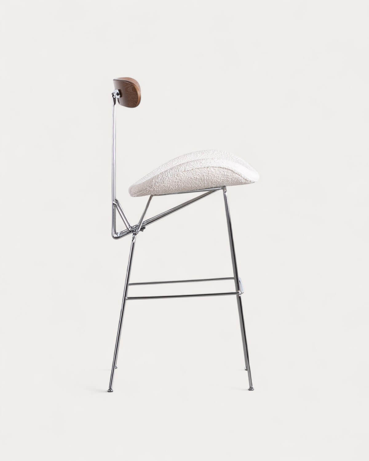 Hoher Barhocker 75 cm aus Stoff und Holz Brunela, Galeriebild 2