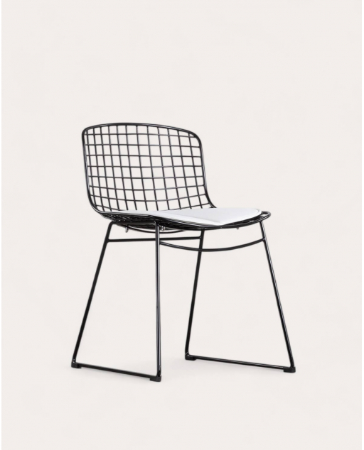 Aras Metall-Esszimmerstuhl mit niedriger Rückenlehne - Schwarz