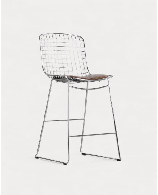 4 Stück hohe Stahlhocker (66 cm) Aras hohe Rückenlehne