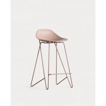 2er-Pack hohe Designer-Hocker aus Polypropylen und Metall (67 cm) Paris Arabisch-Braun - The Masie