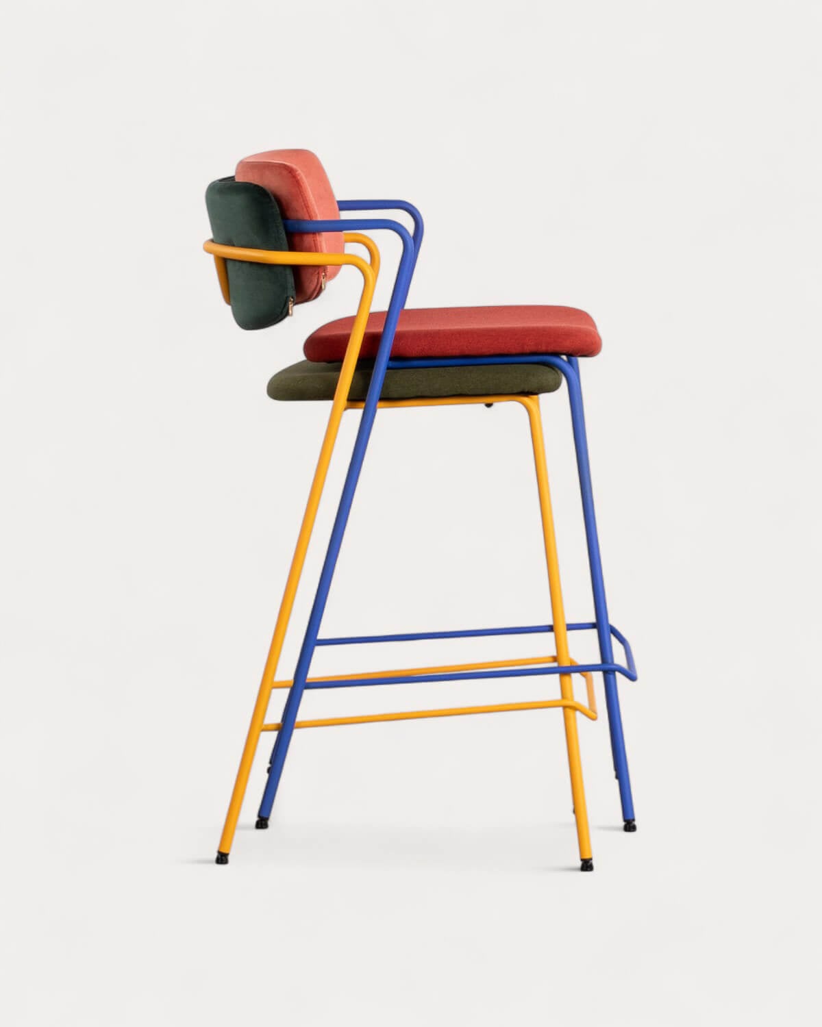 2er-Pack hohe Hocker aus Samt und Stoff (65 cm) Irun, Galeriebild 4