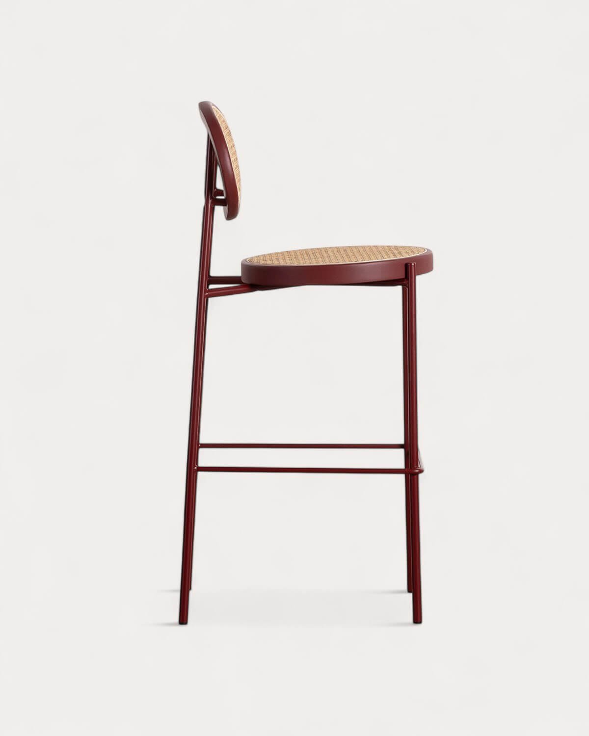 Hoher Barhocker aus Naturrattan und Metall (75 cm) Vili , Galeriebild 4