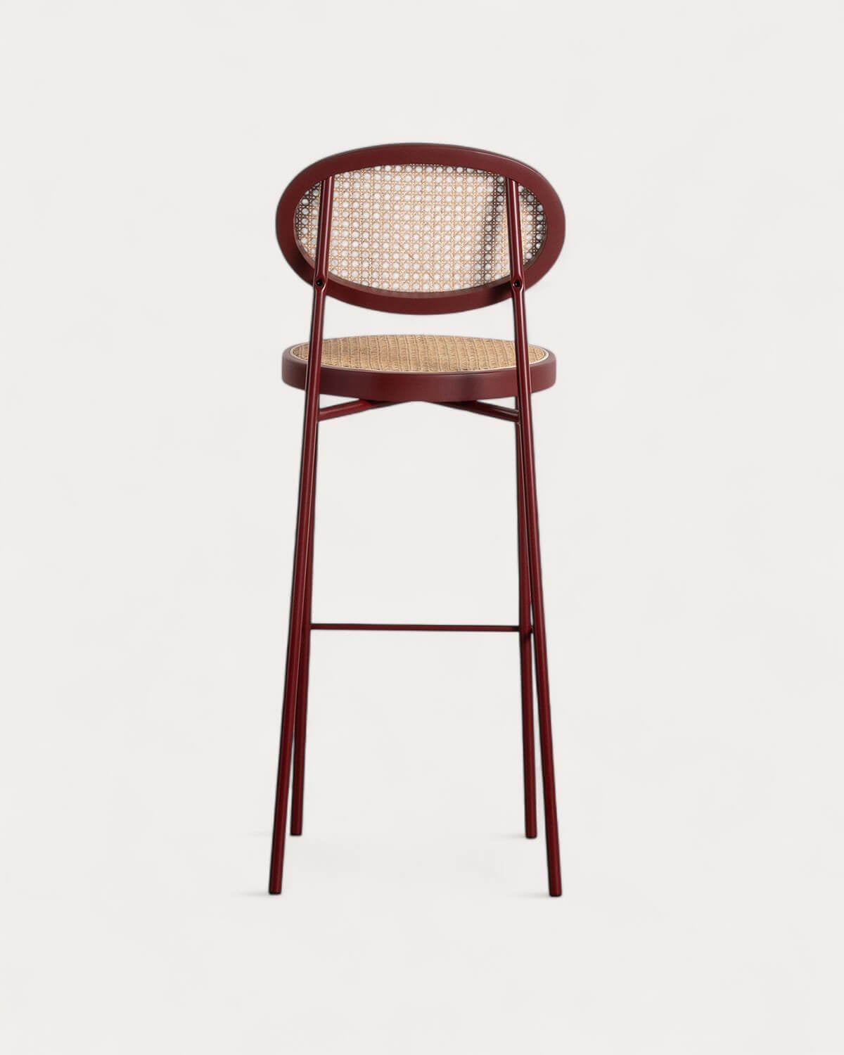 Pack mit 2 hohen Hockern aus natürlichem Rattan und Metall (75 cm), Galeriebild 5