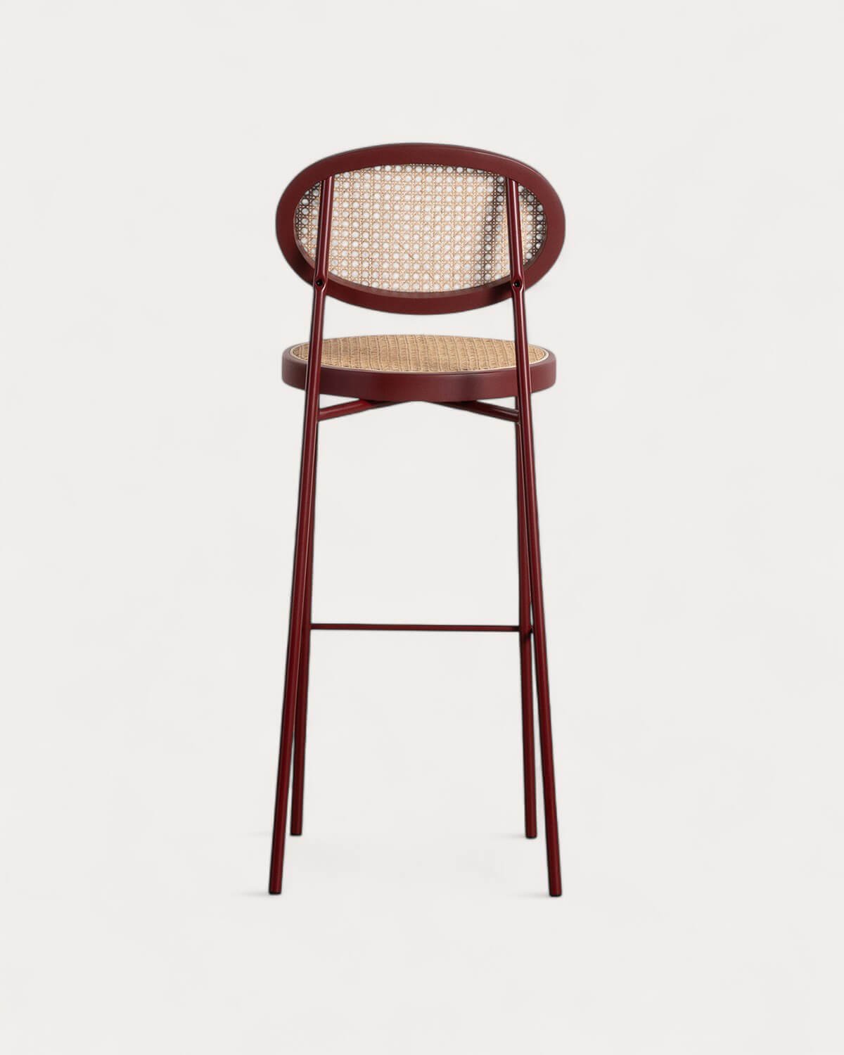 Vili-Paket mit 4 hohen Hockern aus natürlichem Rattan und Metall (75 cm) , Galeriebild 5