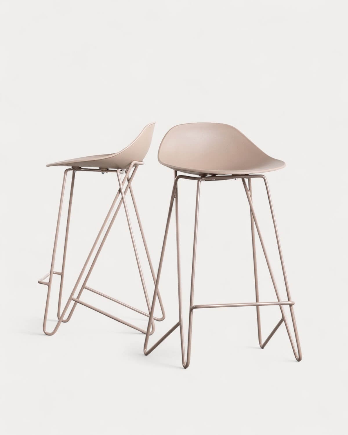 2er-Pack hohe Designer-Hocker aus Polypropylen und Metall (67 cm) Paris, Galeriebild 1